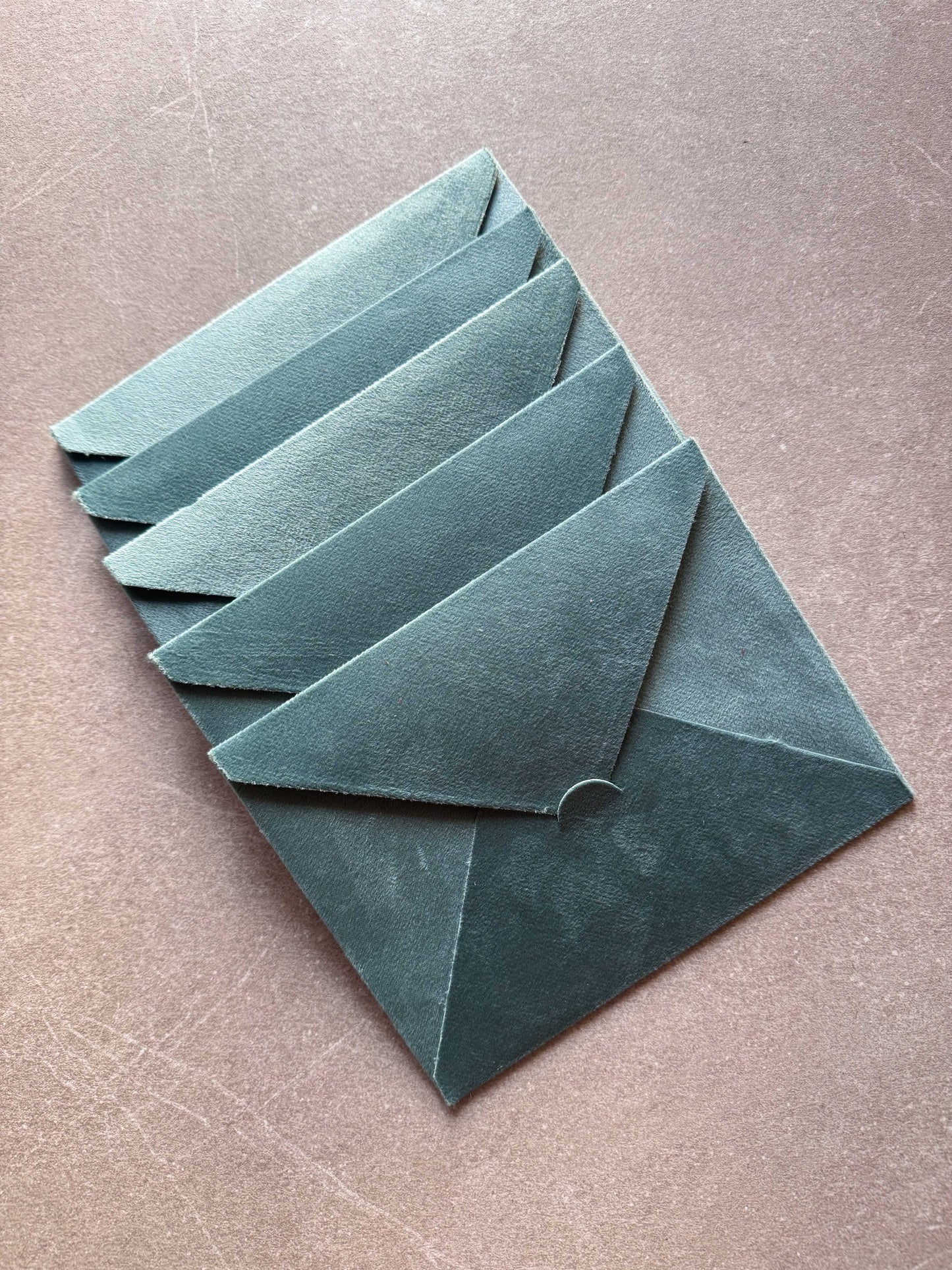 Set of 5 Velvet Green envelopes