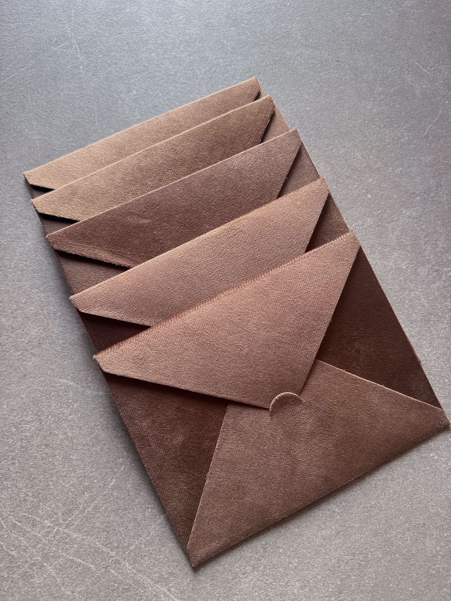 Set of 5 Velvet Brown envelopes