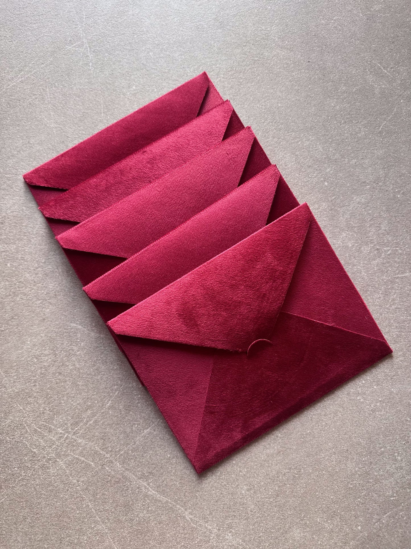 Set of 5 Velvet Burgundy envelopes
