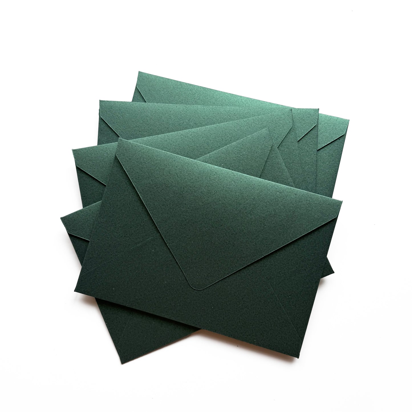 Set of 5 Rectangle shimmer green envelopes