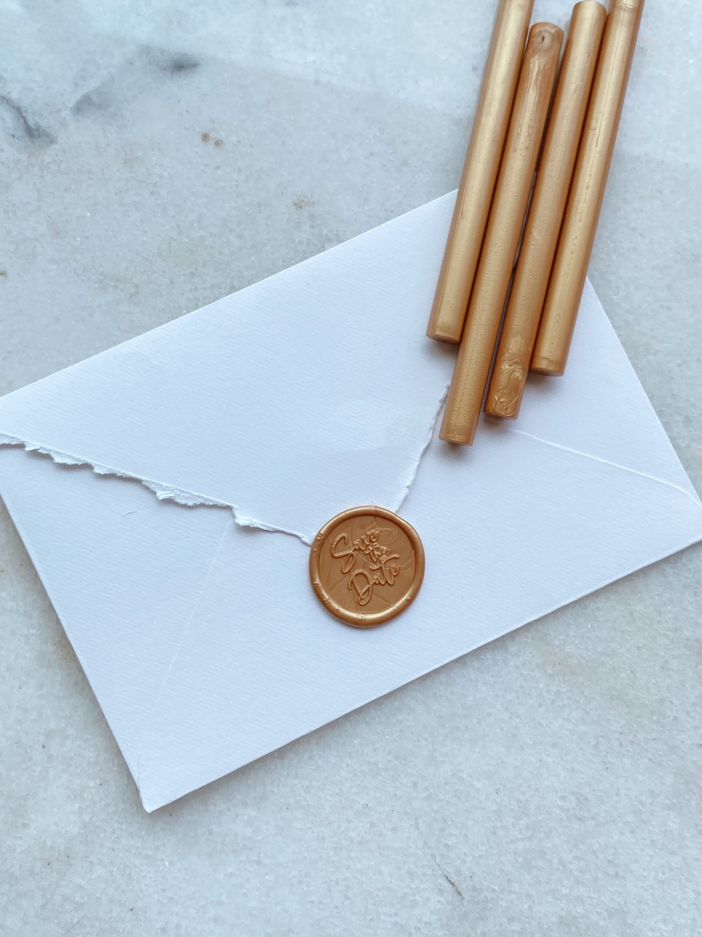light gold Gluegun wax sticks stationery wax supplies wrap & seal save the date stationery wax seal