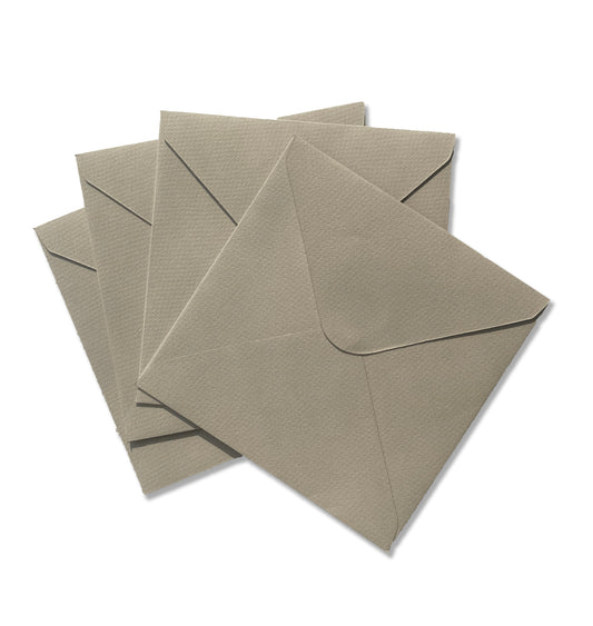 Set of 5 Square beige Envelopes - textured