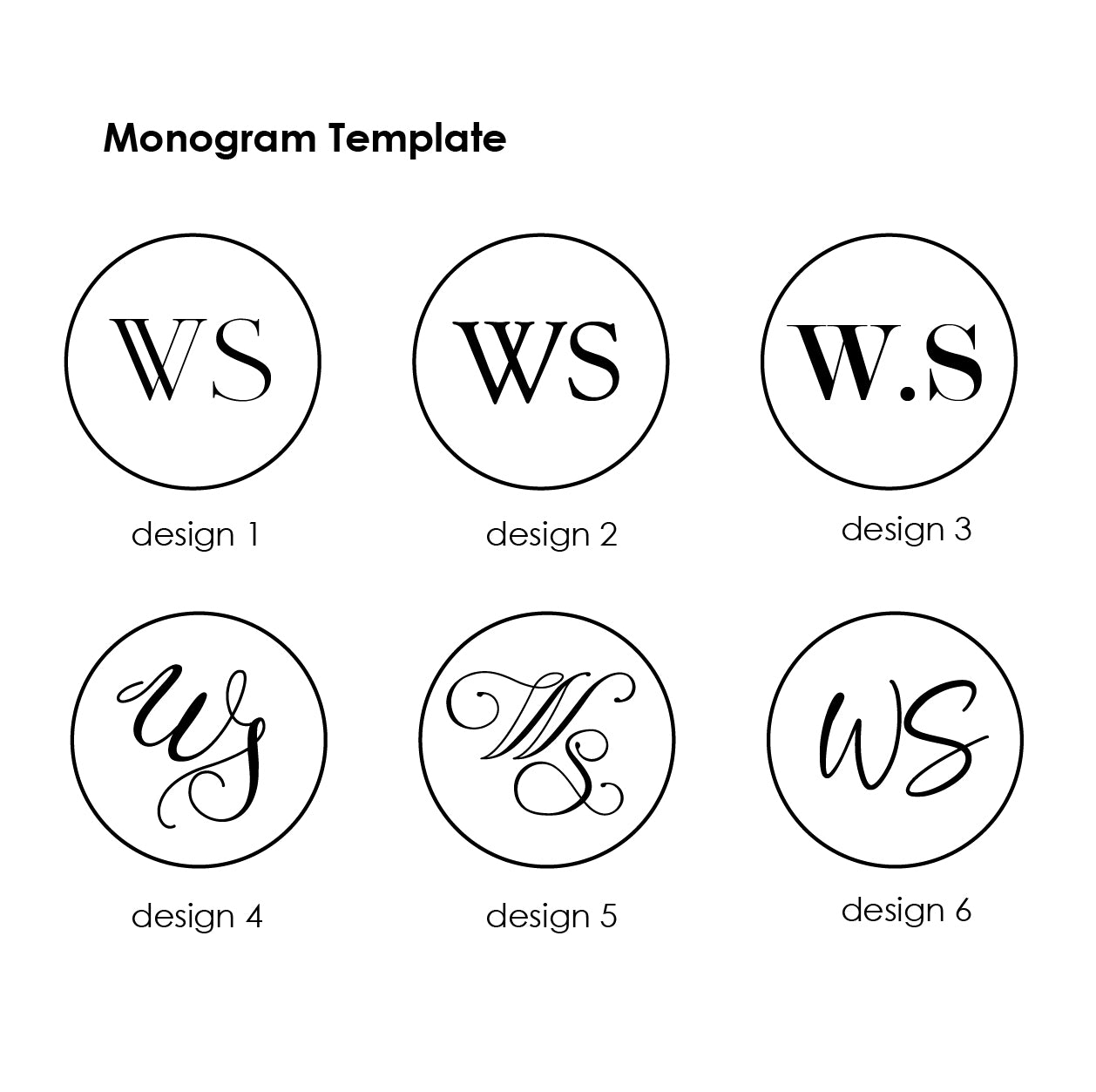 monogram initials designs ws logo