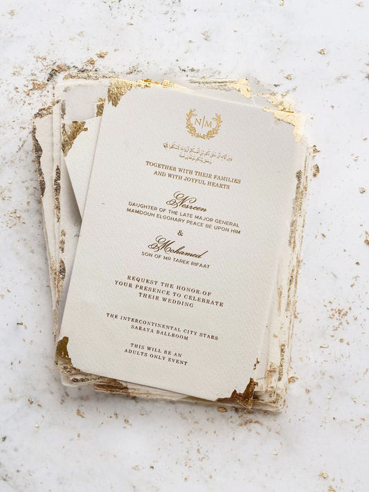 "Gold Foil" wedding invitation
