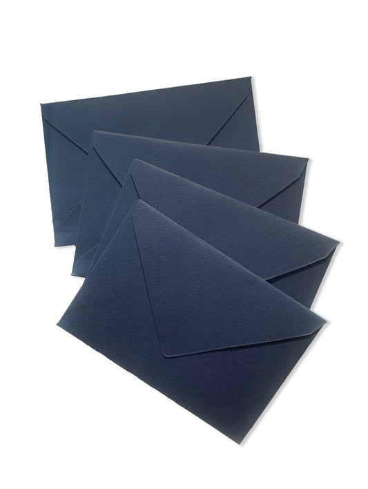 Set of 5 Rectangle shimmering navy blue envelopes