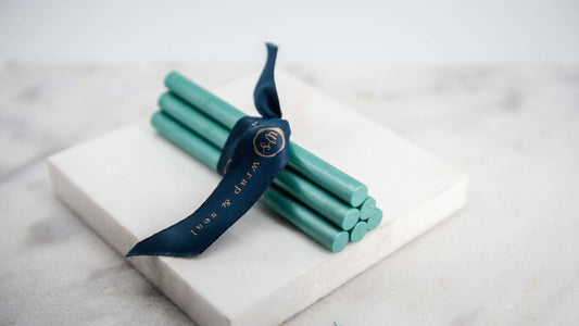 Turquoise Gluegun wax sticks stationery wax supplies  wrap & seal