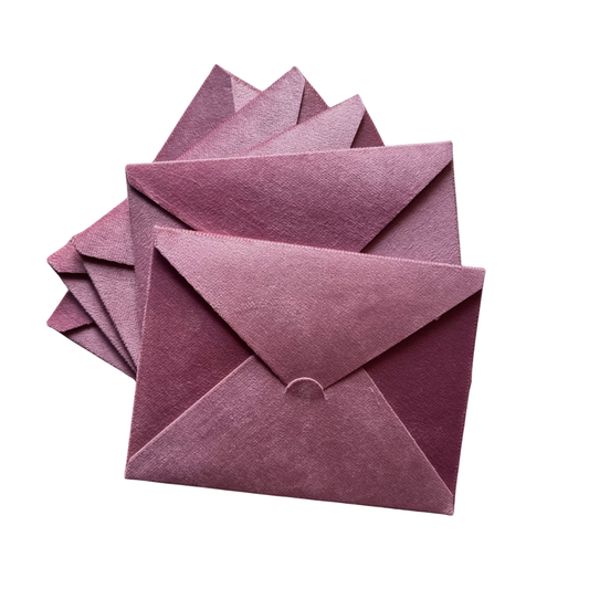 velvet dusty pink envelopes