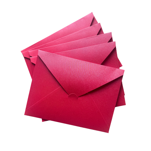 Set of 5 Rectangle red envelopes