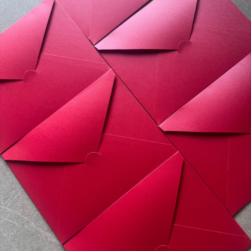 Set of 5 Rectangle red envelopes