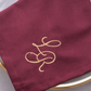 Burgundy Monogram Embroidered Linen Napkin