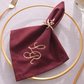 Burgundy Monogram Embroidered Linen Napkin