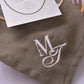 Green Monogram Embroidered Linen Napkin