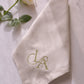 Ecru Monogram Embroidered Linen Napkin