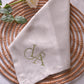 Ecru Monogram Embroidered Linen Napkin