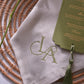 Ecru Monogram Embroidered Linen Napkin