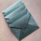 Set of 5 Velvet Green envelopes