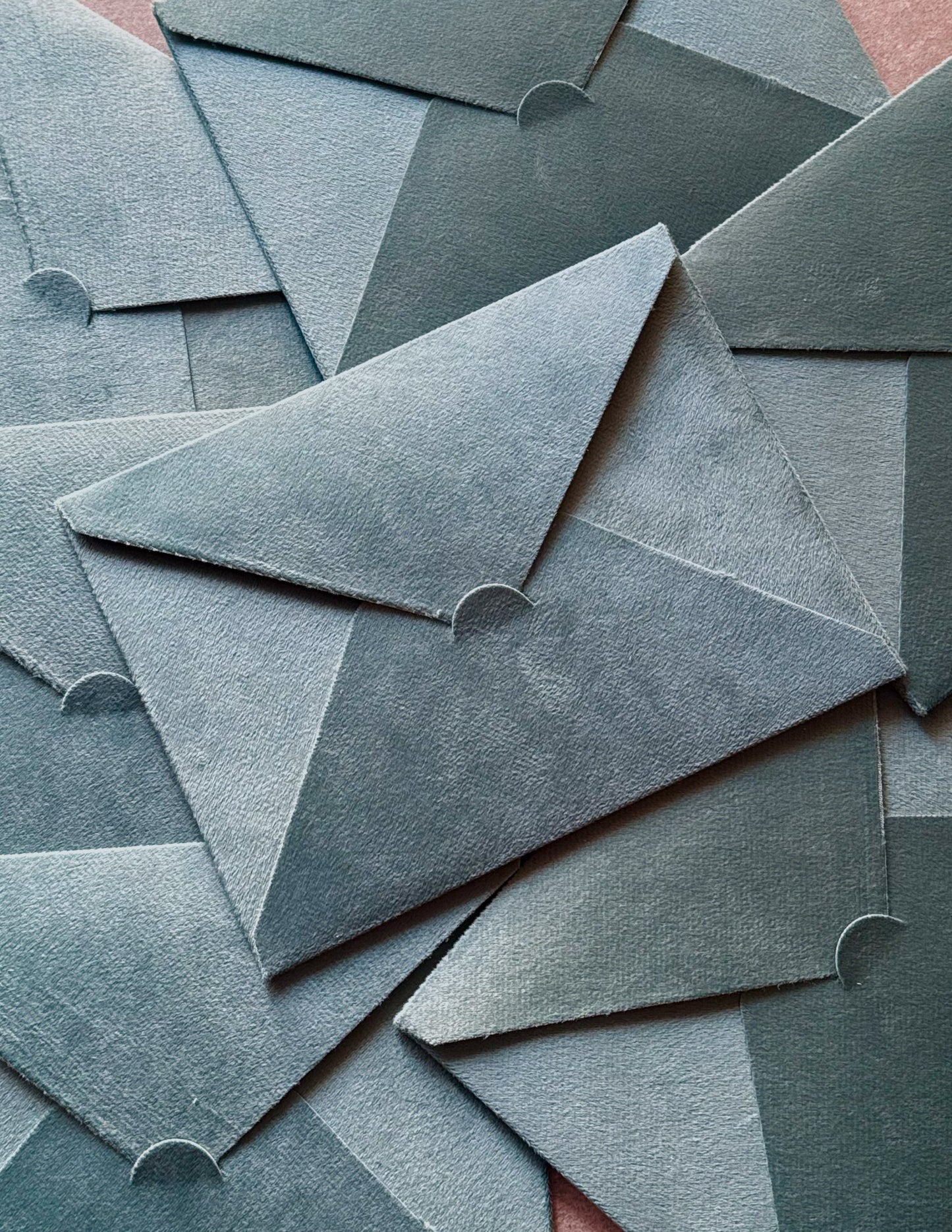 Set of 5 Velvet Green envelopes