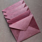 Set of 5 Velvet Dusty Pink envelopes
