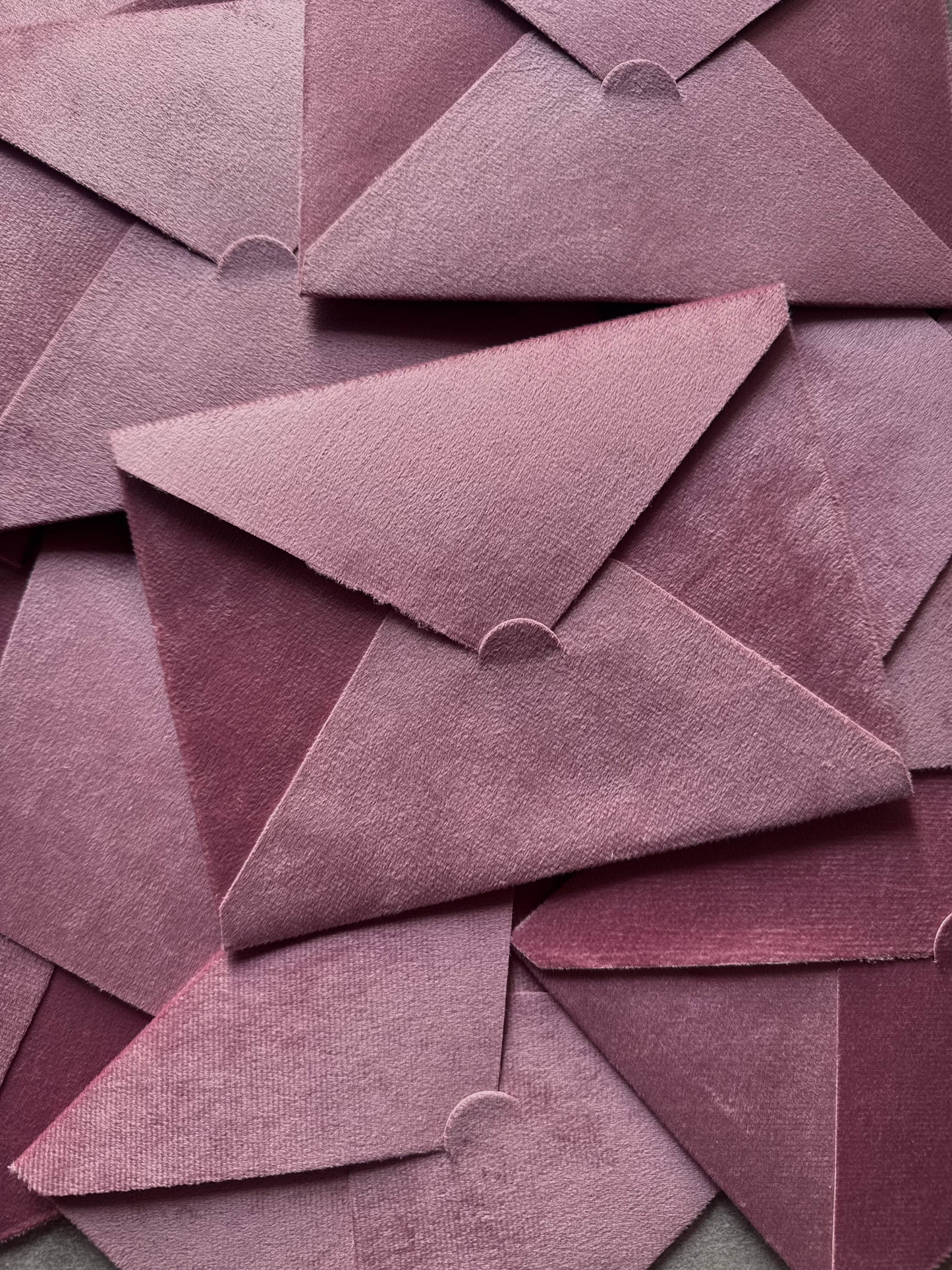 Set of 5 Velvet Dusty Pink envelopes