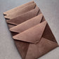Set of 5 Velvet Brown envelopes