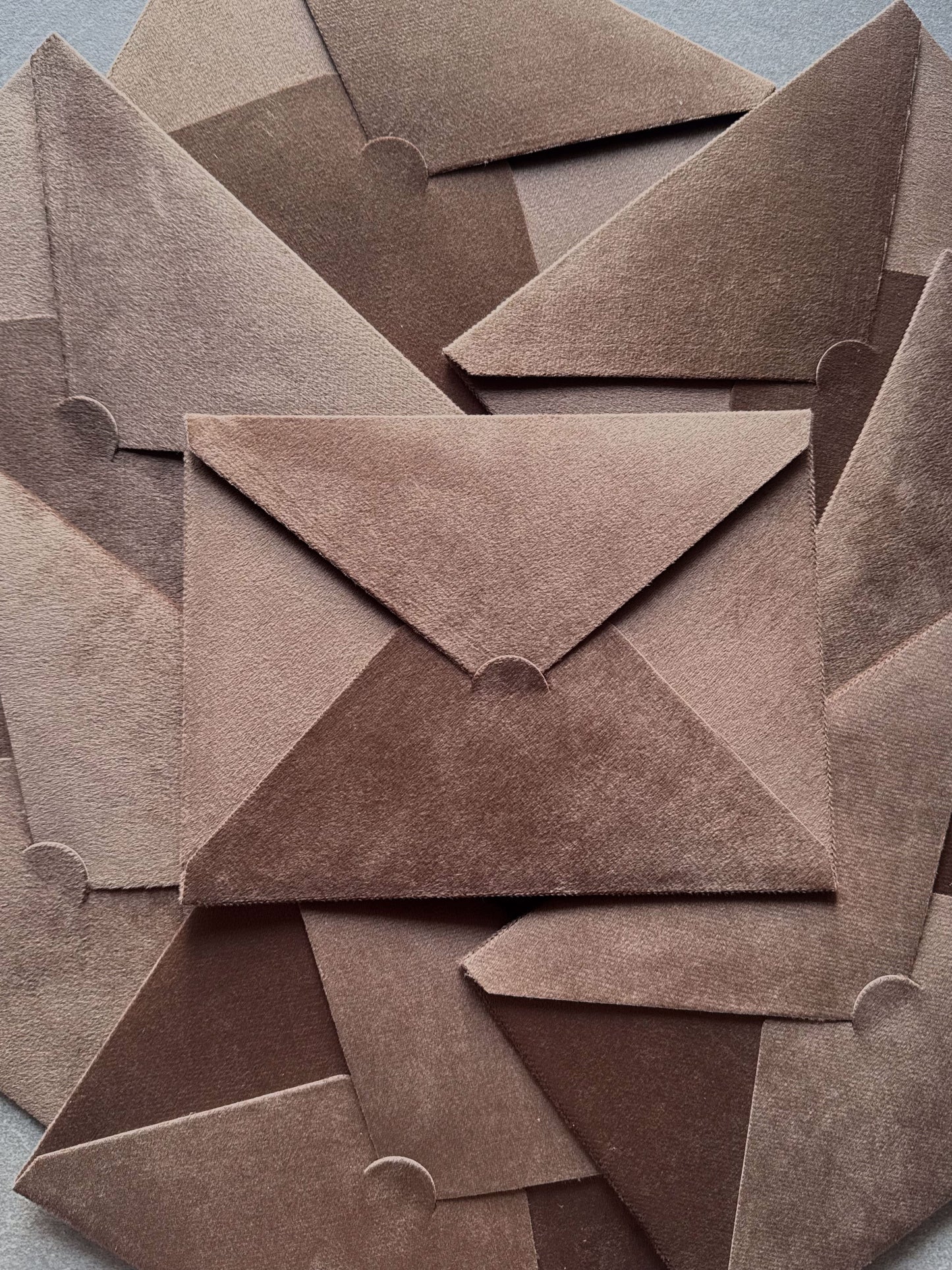 Set of 5 Velvet Brown envelopes