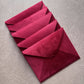 Set of 5 Velvet Burgundy envelopes