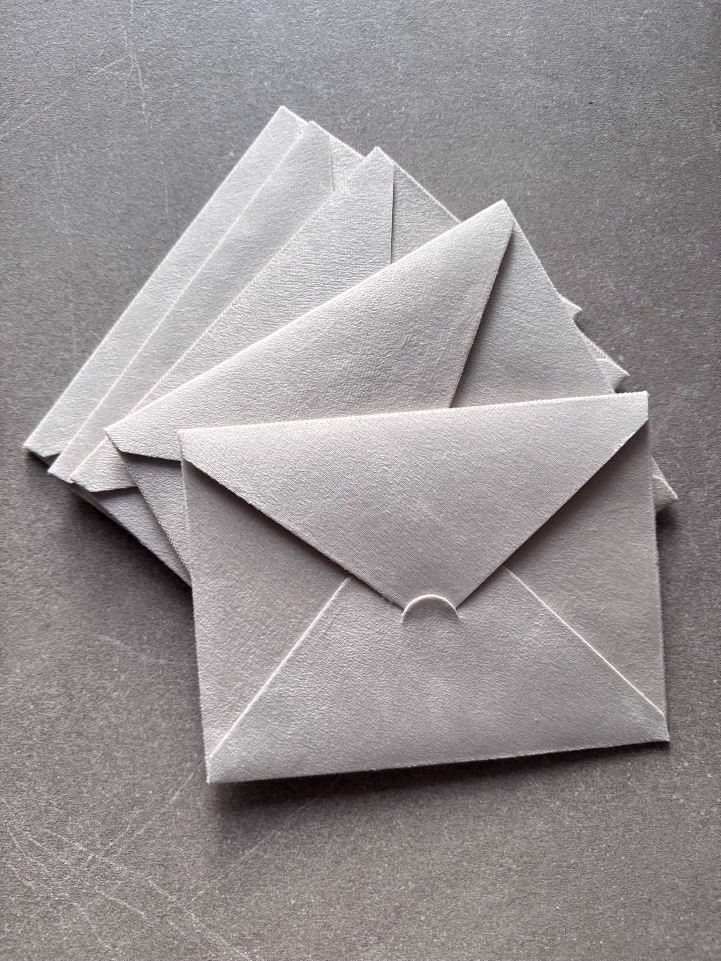 Set of 5 Velvet Off-White envelopes