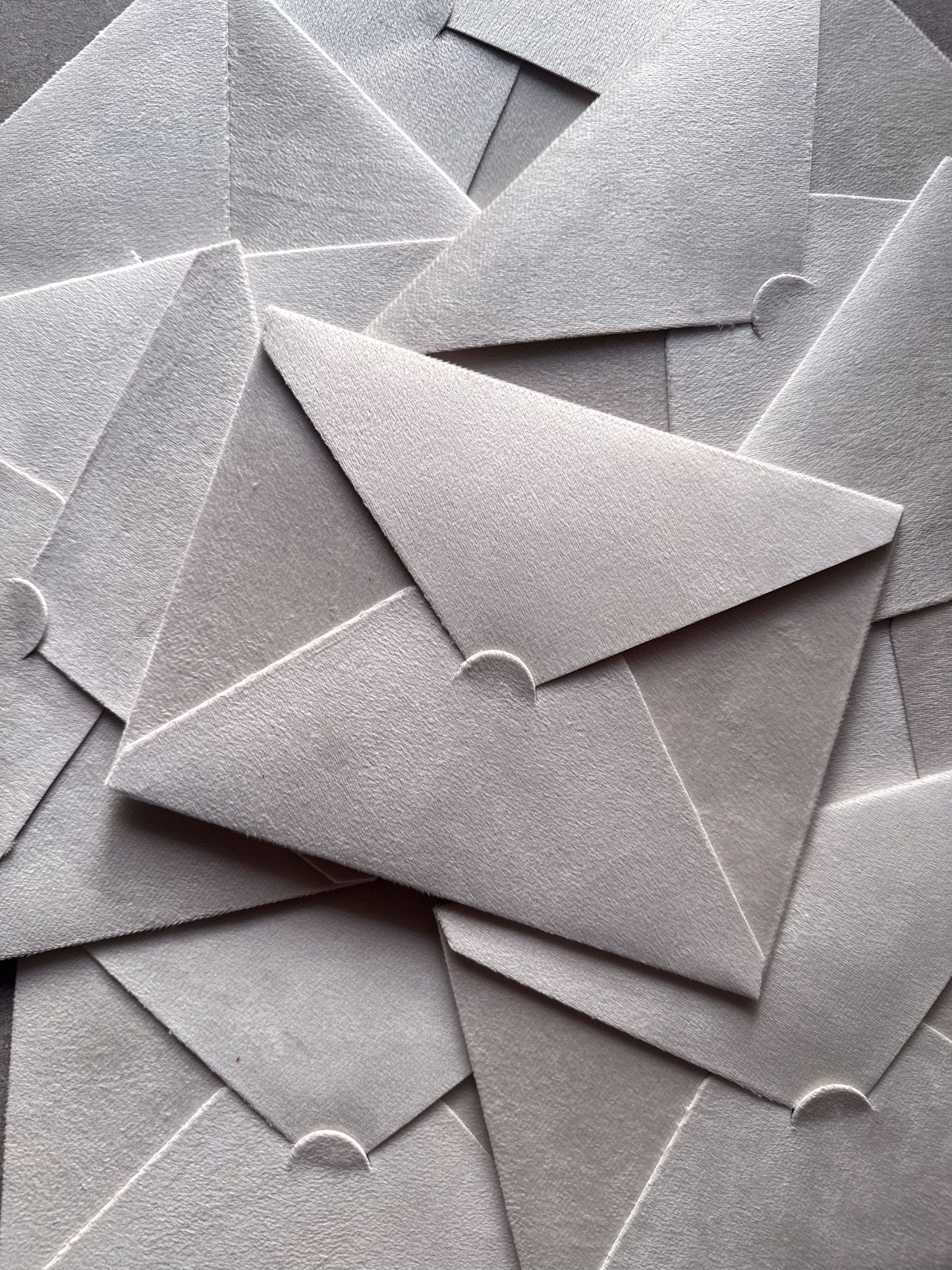 Set of 5 Velvet Off-White envelopes