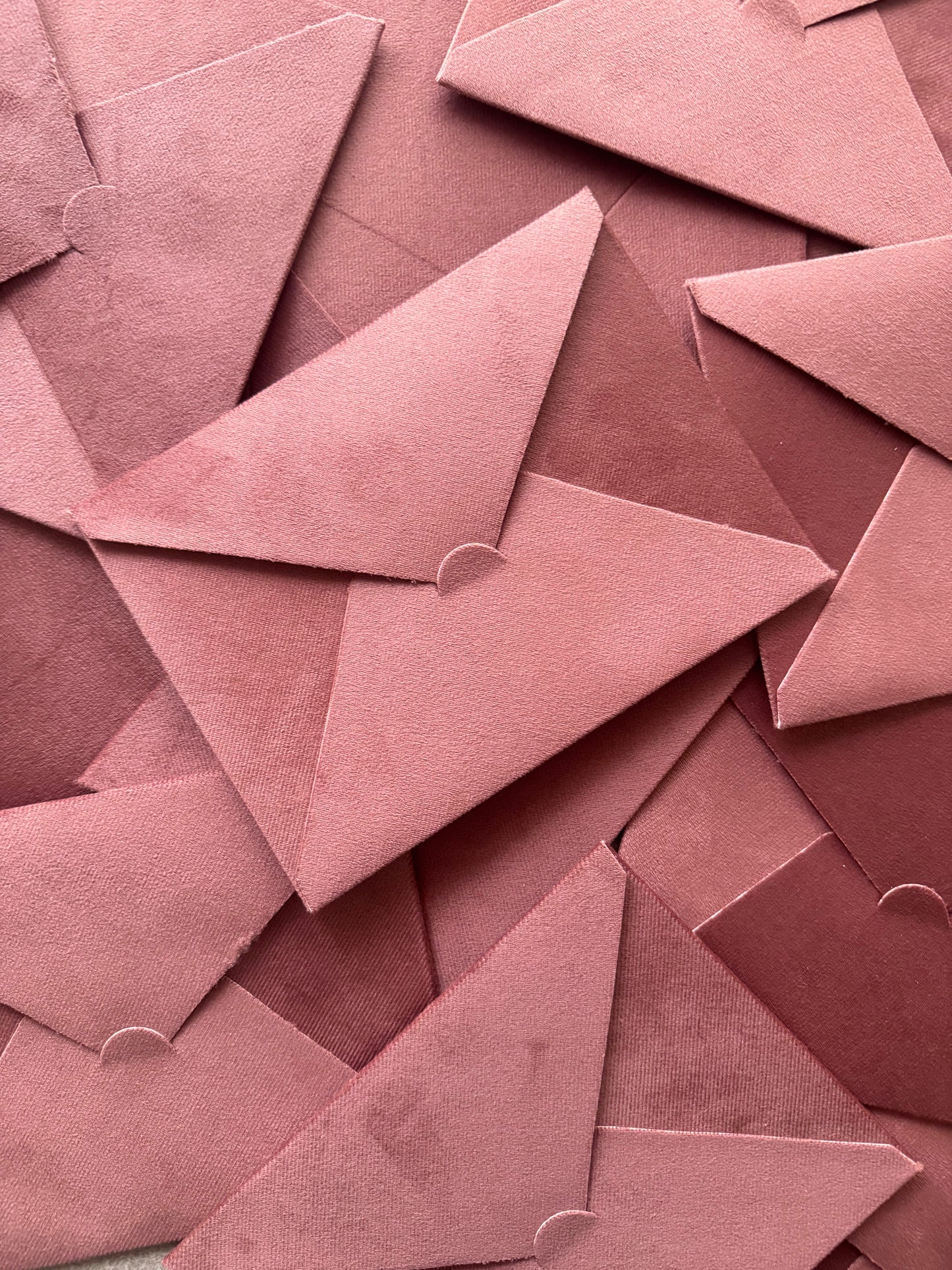 Set of 5 Velvet Rosewood Pink envelopes