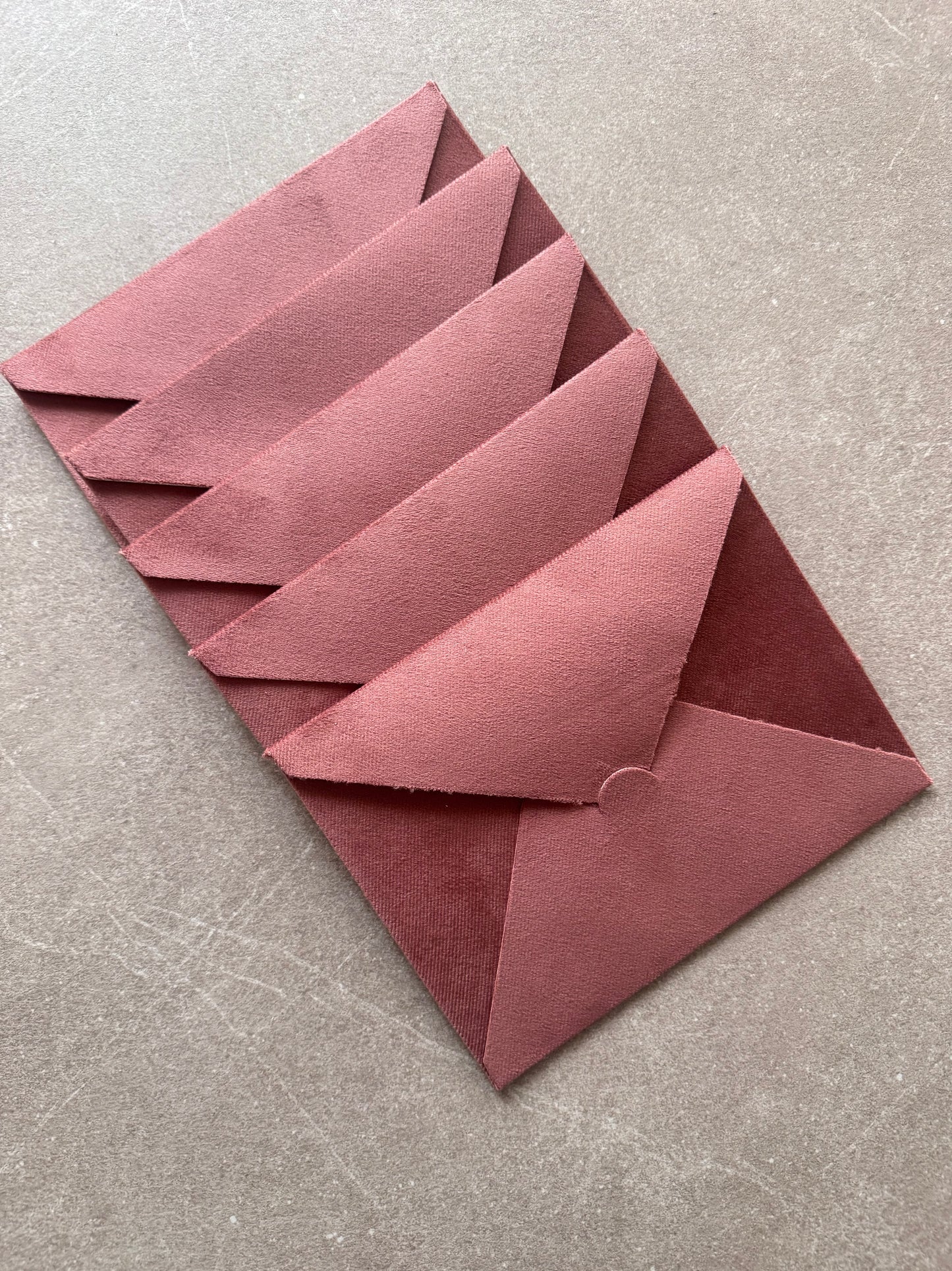 Set of 5 Velvet Rosewood Pink envelopes