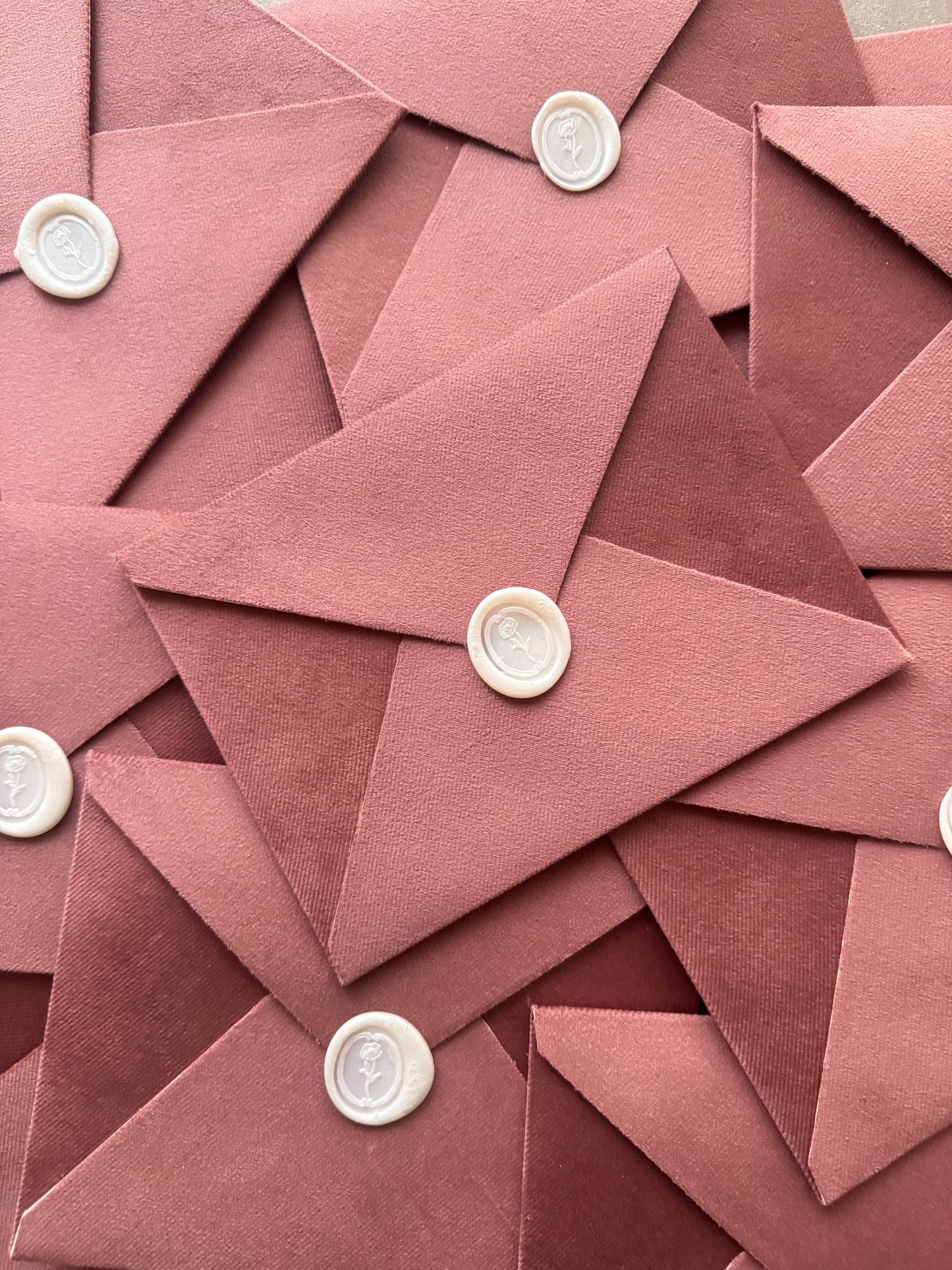 Set of 5 Velvet Rosewood Pink envelopes