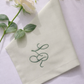 Sage Green Monogram Embroidered Linen Napkin