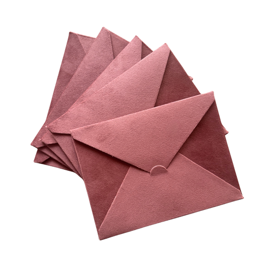 Set of 5 Velvet Rosewood Pink envelopes