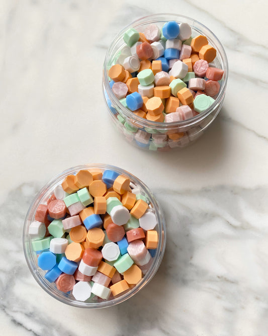 Small Pastel wax beads jar - WrapnSeal